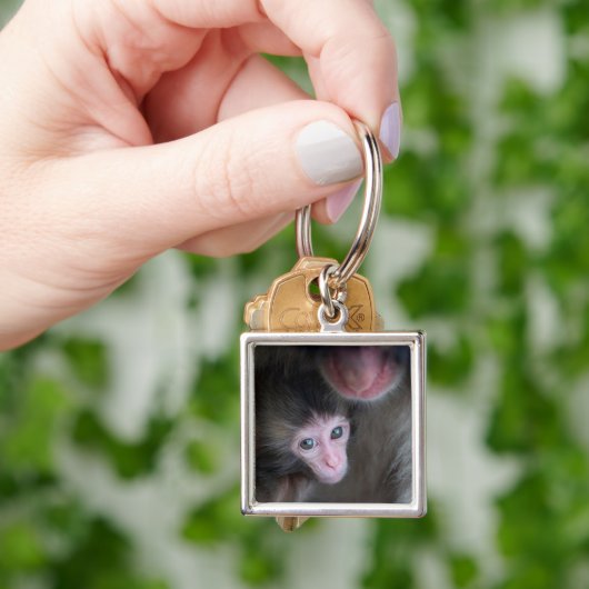 Kutest Baby Animals | Baby Macaque Monkey en moede Sleutelhanger (Hand)