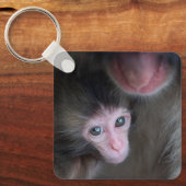 Kutest Baby Animals | Baby Macaque Monkey en moede Sleutelhanger (Voorkant)