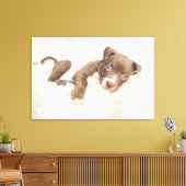 Kutest Baby Animals | Baby Pit Bull Puppy Canvas Afdruk (Insitu (Woonkamer))
