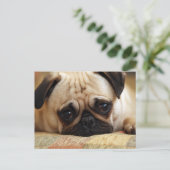Kutest Baby Animals | Baby Pug Puppy Briefkaart (Staand voorkant)