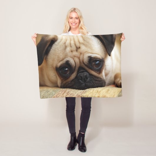 Kutest Baby Animals | Baby Pug Puppy Fleece Deken (In situ)