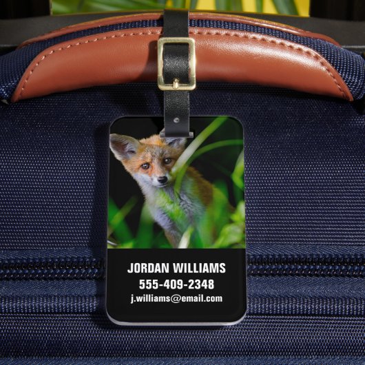 Kutest Baby Animals | Baby Red Fox Bagagelabel (Voorkant Insitu 2)