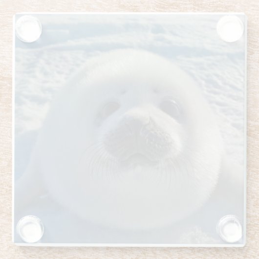 Kutest Baby Animals | Baby zegel Glazen Onderzetter (Achterkant)