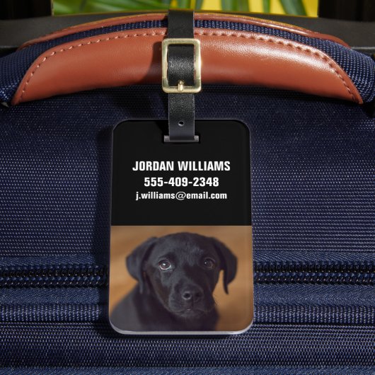 Kutest Baby Animals | Black Labrador Puppy Bagagelabel (Voorkant Insitu 2)