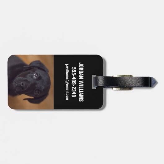 Kutest Baby Animals | Black Labrador Puppy Bagagelabel (Achterkant horizontaal)