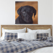 Kutest Baby Animals | Black Labrador Puppy Canvas Afdruk (Insitu (Slaapkamer))