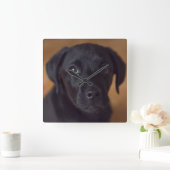 Kutest Baby Animals | Black Labrador Puppy Vierkante Klok (Huis)