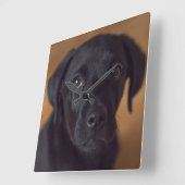 Kutest Baby Animals | Black Labrador Puppy Vierkante Klok (Hoek)