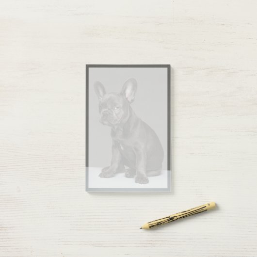 Kutest Baby Animals | Blue French Bulldog Puppy Post-it® Notes (Op bureau)