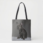 Kutest Baby Animals | Blue French Bulldog Puppy Tote Bag (Voorkant)