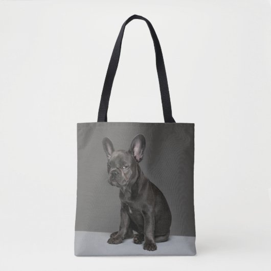 Kutest Baby Animals | Blue French Bulldog Puppy Tote Bag (Voorkant)