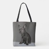 Kutest Baby Animals | Blue French Bulldog Puppy Tote Bag (Achterkant)