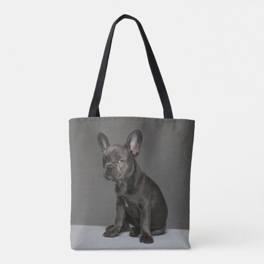 Kutest Baby Animals | Blue French Bulldog Puppy Tote Bag (Achterkant)