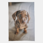 Kutest Baby Animals | Bruin Dachshund Puppy Theedoek (Verticaal)