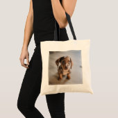 Kutest Baby Animals | Bruin Dachshund Puppy Tote Bag (Voorkant (product))