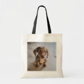 Kutest Baby Animals | Bruin Dachshund Puppy Tote Bag (Voorkant)