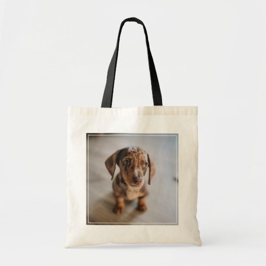 Kutest Baby Animals | Bruin Dachshund Puppy Tote Bag (Voorkant)