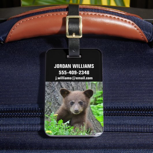 Kutest Baby Animals | Bruine Beer Cub Bagagelabel (Voorkant Insitu 2)