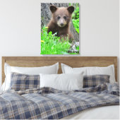 Kutest Baby Animals | Bruine Beer Cub Canvas Afdruk (Insitu (Slaapkamer))