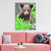 Kutest Baby Animals | Bruine Beer Cub Canvas Afdruk (Insitu (Woonkamer))