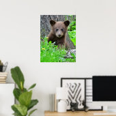 Kutest Baby Animals | Bruine Beer Cub Poster (Thuiskantoor)