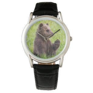 Kutest Baby Animals   Bruine Beer Cub Wave Horloge