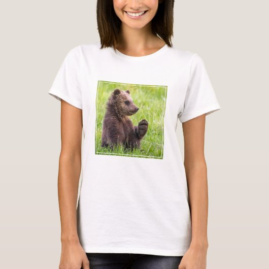 Kutest Baby Animals | Bruine Beer Cub Wave T-shirt (Voorkant)