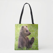 Kutest Baby Animals | Bruine Beer Cub Wave Tote Bag (Voorkant)