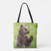 Kutest Baby Animals | Bruine Beer Cub Wave Tote Bag (Achterkant)