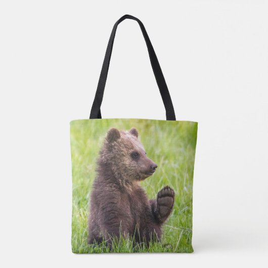 Kutest Baby Animals | Bruine Beer Cub Wave Tote Bag (Achterkant)