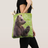 Kutest Baby Animals | Bruine Beer Cub Wave Tote Bag (Dichtbij)