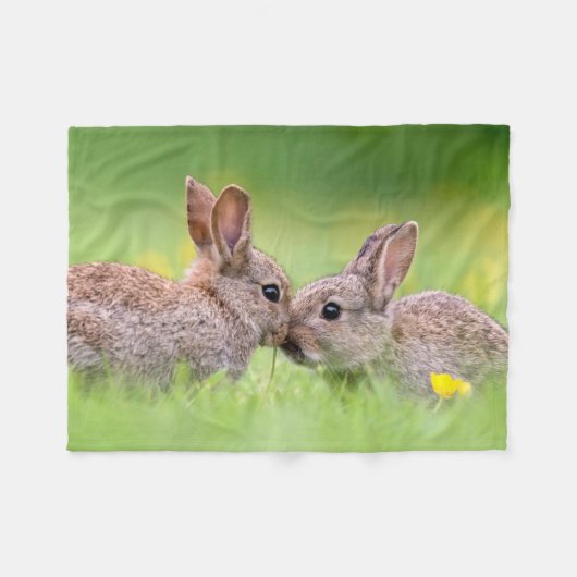 Kutest Baby Animals | Bunny Kiss Fleece Deken (Voorkant (Horizontaal))