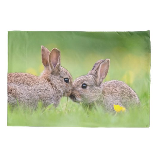 Kutest Baby Animals | Bunny Kiss Kussensloop (Achterkant)