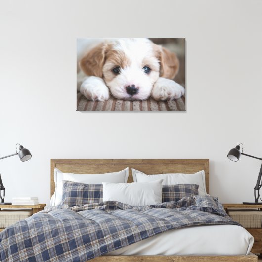 Kutest Baby Animals | Cavashon Puppy Canvas Afdruk (Insitu (Slaapkamer))