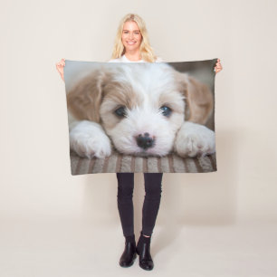 Kutest Baby Animals Cavashon Puppy Fleece Deken