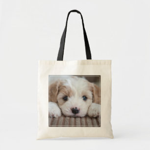 Kutest Baby Animals Cavashon Puppy Tote Bag