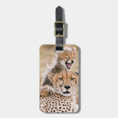 Kutest Baby Animals | Cheetah Cat & Cub Bagagelabel (Voorkant verticaal)