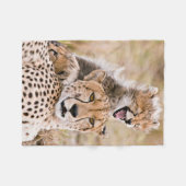 Kutest Baby Animals | Cheetah Cat & Cub Fleece Deken (Voorkant (Horizontaal))
