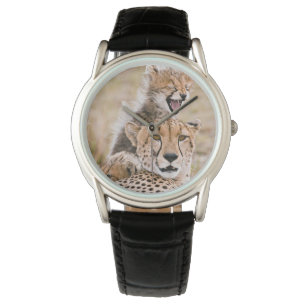 Kutest Baby Animals Cheetah Cat & Cub Horloge
