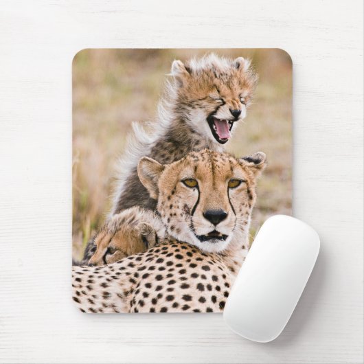Kutest Baby Animals | Cheetah Cat & Cub Muismat (Met muis)