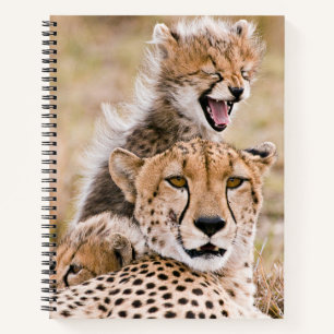 Kutest Baby Animals Cheetah Cat & Cub Notitieboek