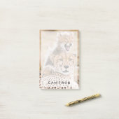 Kutest Baby Animals | Cheetah Cat & Cub Post-it® Notes (Op bureau)