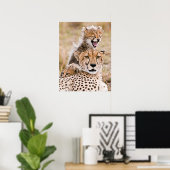 Kutest Baby Animals | Cheetah Cat & Cub Poster (Thuiskantoor)