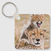 Kutest Baby Animals | Cheetah Cat & Cub Sleutelhanger (Voorkant)