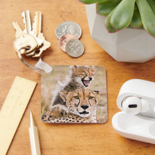Kutest Baby Animals   Cheetah Cat & Cub Sleutelhanger