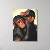 Kutest Baby Animals | Chimpansee Hug Canvas Afdruk (Voorkant)