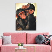 Kutest Baby Animals | Chimpansee Hug Canvas Afdruk (Insitu (Woonkamer))