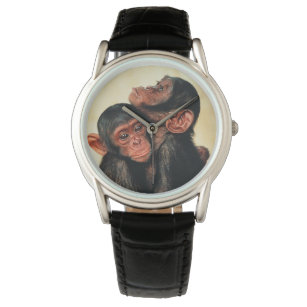 Kutest Baby Animals   Chimpansee Hug Horloge