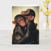 Kutest Baby Animals | Chimpansee Hug Kaart (Gele Bloem)