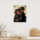 Kutest Baby Animals | Chimpansee Hug Poster (Keuken)